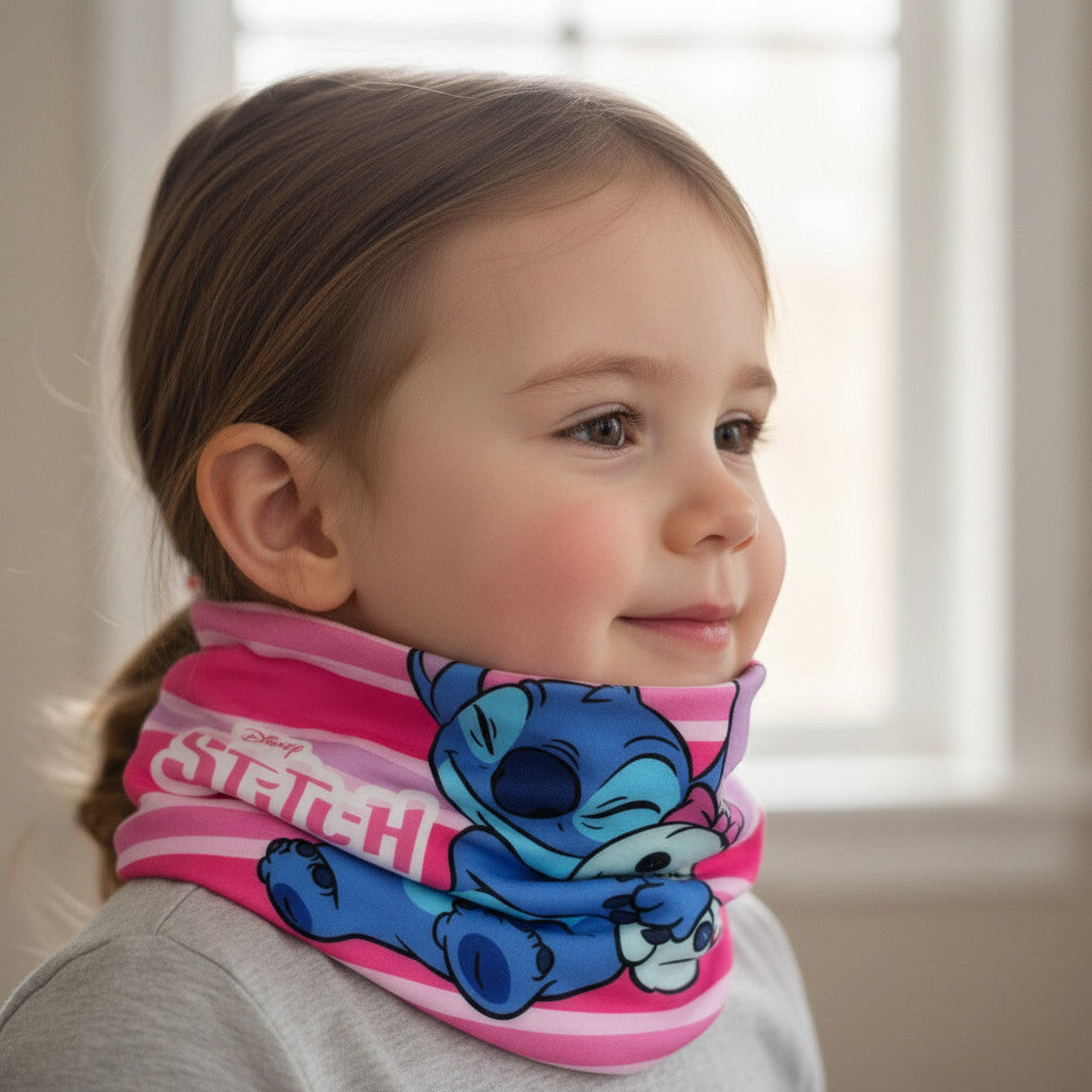 Scaldacollo Sciarpa Tubolare Bambini Caldo Bimbo Scollo Termico Invernale Ragazzi Morbido ( STITCH bimba)