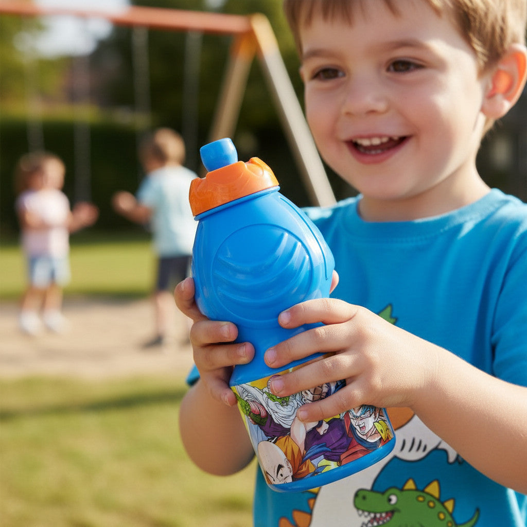 Borraccia Sport Dragon Ball in Plastica per Bambini 400ML con Beccuccio Retraibile