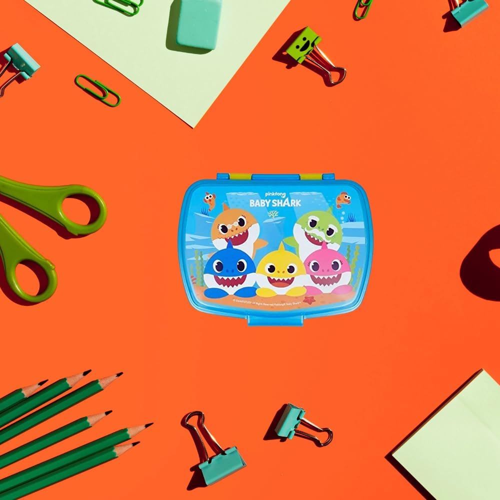 Baby Shark - Contenitore Portapranzo per Bambini, Scatola Sandwich Porta Merenda