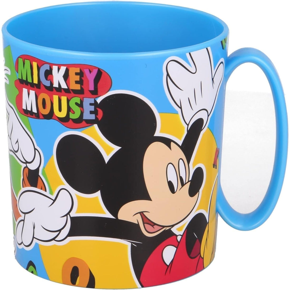 Tazza Bicchiere in plastica 350ml  Microonde con manico Bambini colazione BPA-free (Mickey Mouse Topolino)