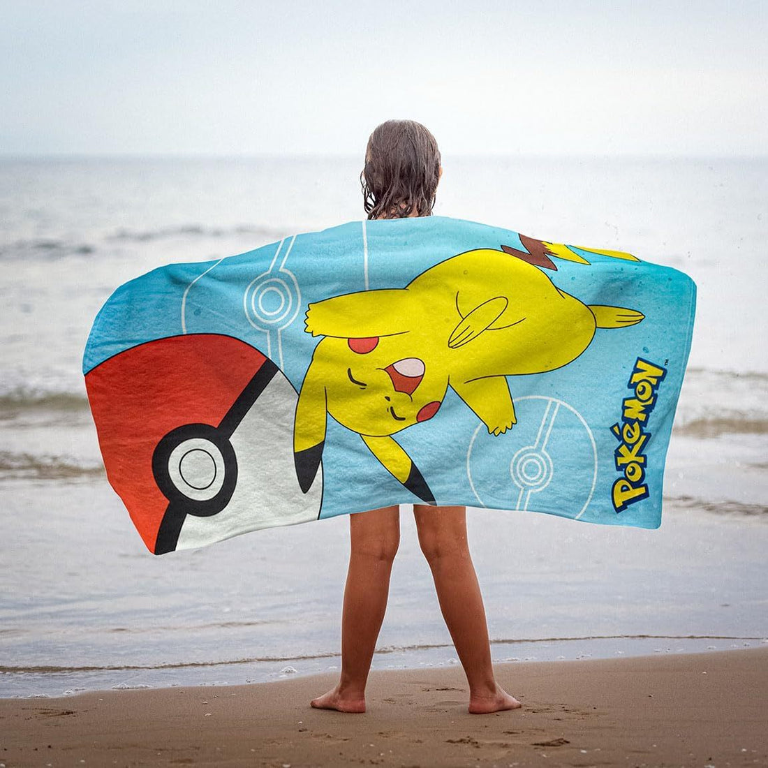 POKEMON - Telo Mare Asciugamano da spiaggia e piscina in microfibra CM. 140X70 asciugatura rapida, ultra morbido