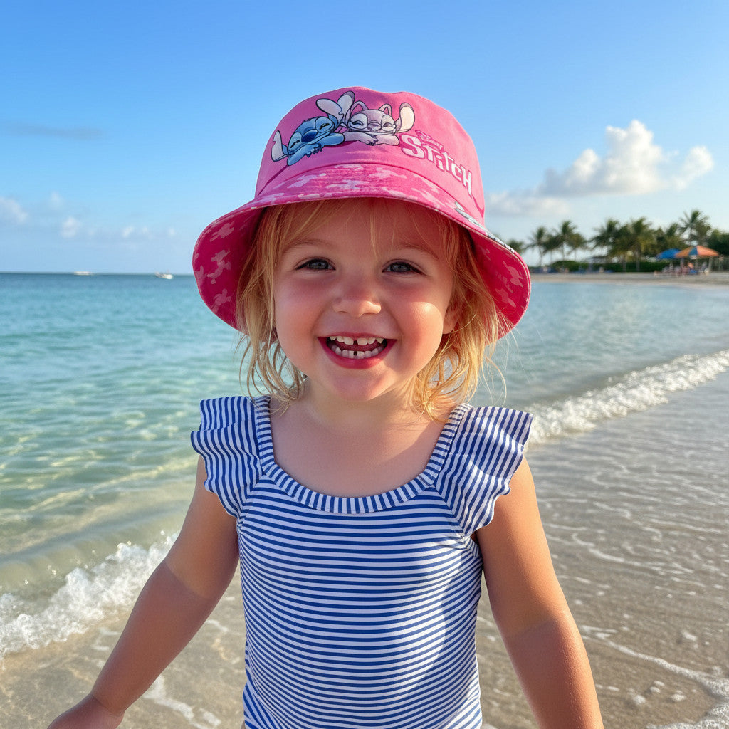 STITCH - Cappello Pescatore per Bimba/Bambina Berretto Ragazza