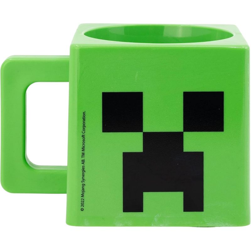 Tazza 3D quadrata PS in plastica 290ml con manico Bambini colazione BPA-free  MINECRAFT CREEPER