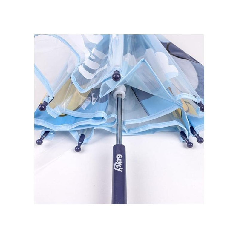 BLUEY - Ombrello da Pioggia Trasparente e Multicolore Unisex a Campana per Bambini