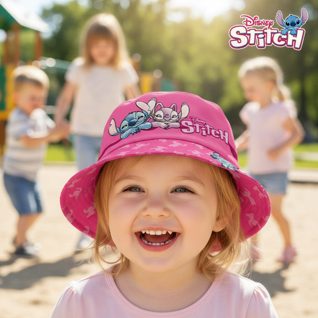 STITCH - Cappello Pescatore per Bimba/Bambina Berretto Ragazza