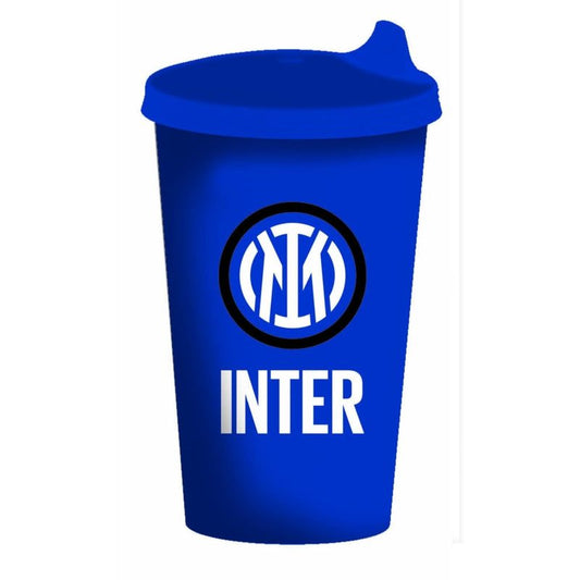 INTER - Bicchiere Ufficiale con Tappo in plastica 430ml per Tifoso Bambini Made in Italy