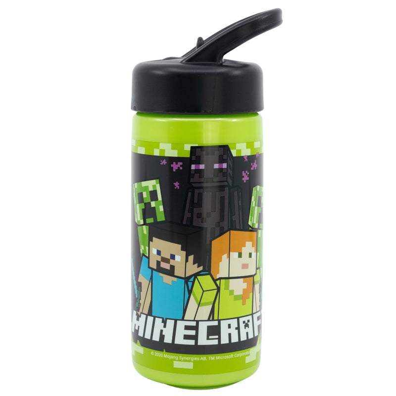 Borraccia Minecraft Sport in plastica per Bambini 400ML con Beccuccio Retraibile
