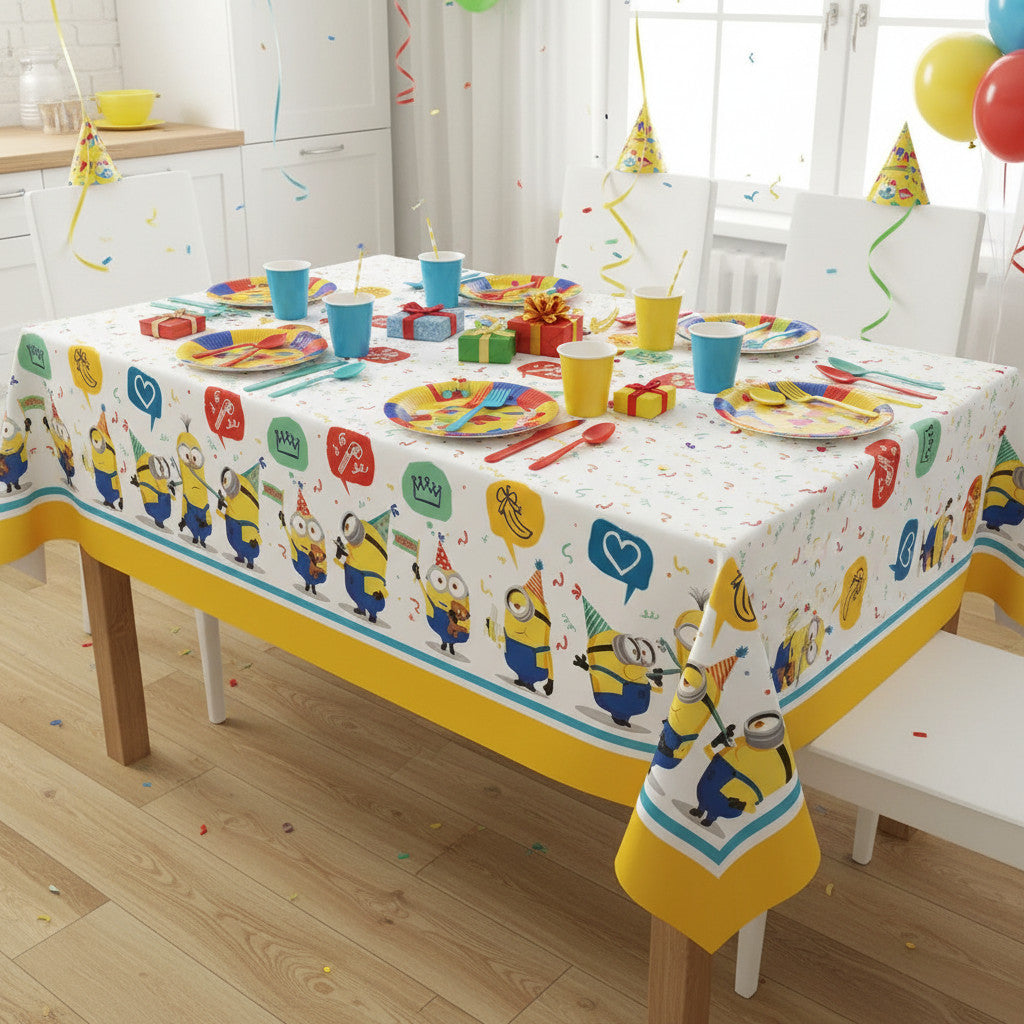 Tovaglia decorazione per compleanno dei bambini e feste a tema, Rettangolare, 120 cm x 180 cm, lavabile