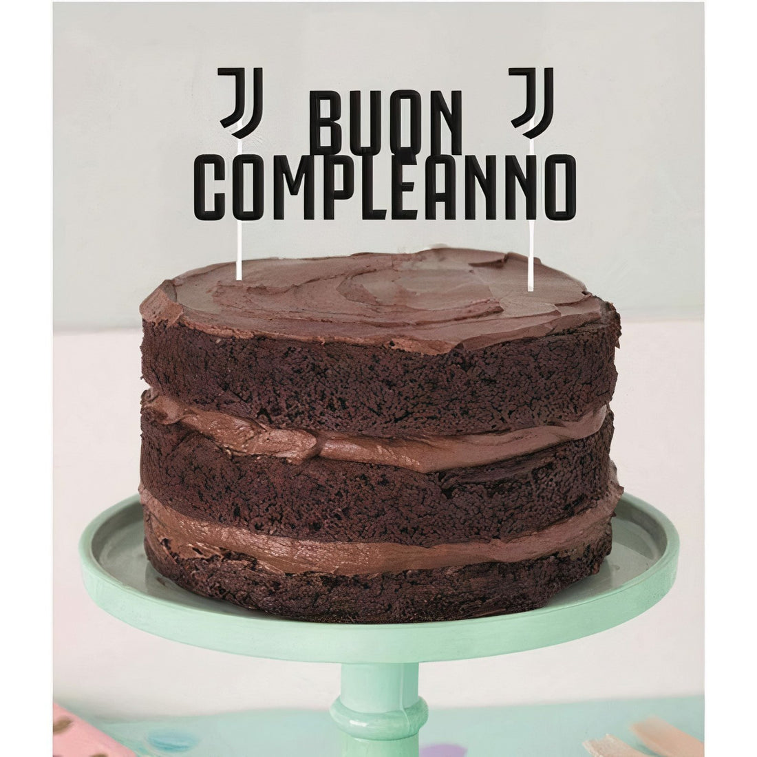 Decorazione Torta Top Buon Compleanno 18x19 cm  JUVENTUS