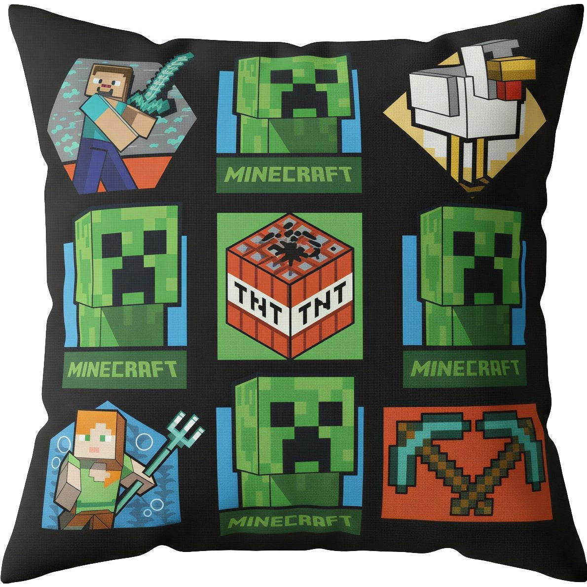 MINECRAFT - Cuscino ufficiale Arredo 40x40 cm morbido con imbottitura 100% poliestere