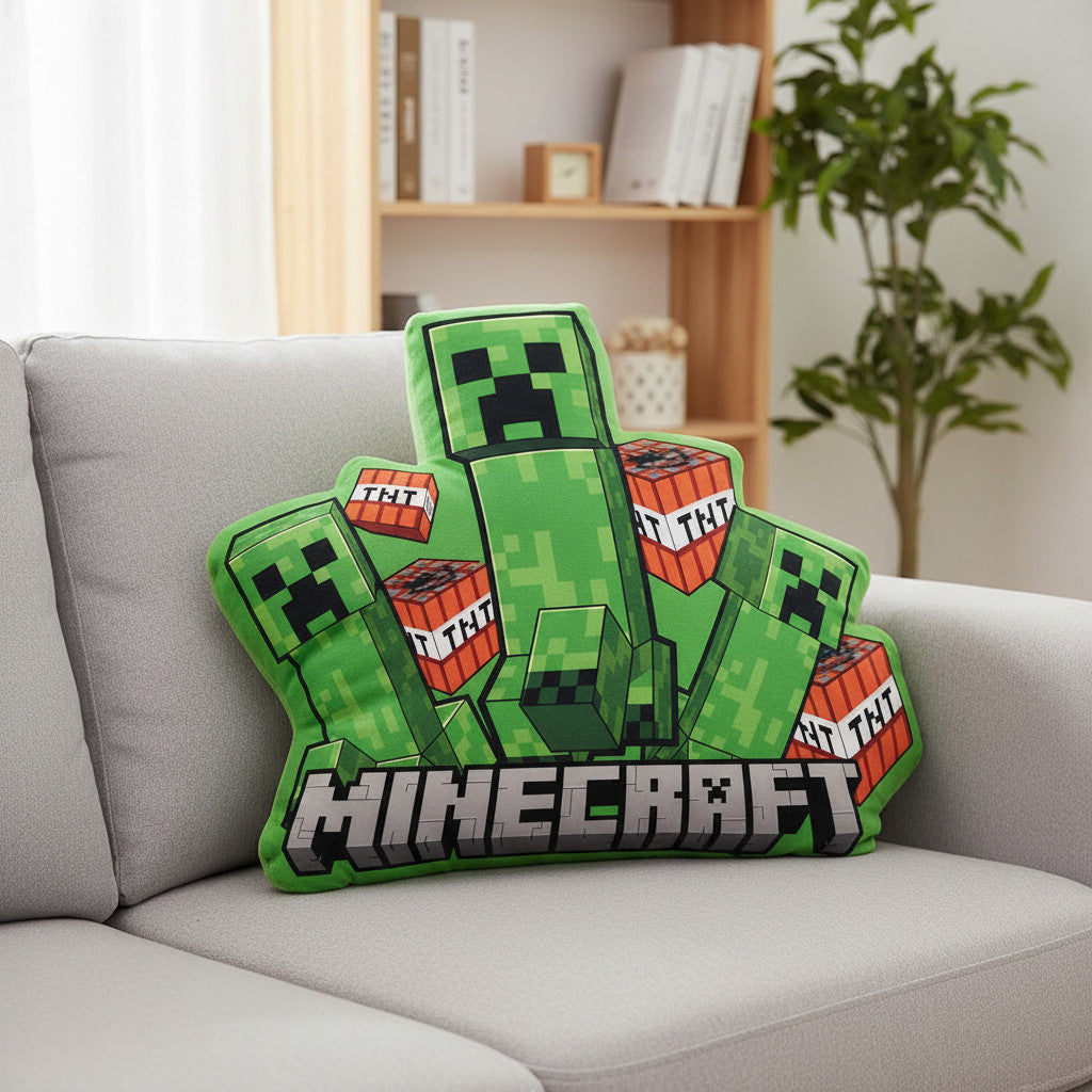 MINECRAFT - Cuscino 3D Shaped Sagomato Bambini in Poliestere con la Forma sagoma personaggio