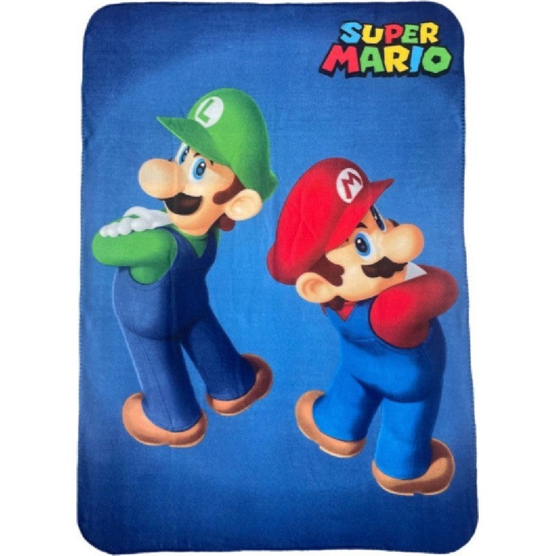Coperta Ufficiale Plaid Morbida e Calda 100x140cm per Bambini Pile con stampa Idea Regalo SUPERMARIO